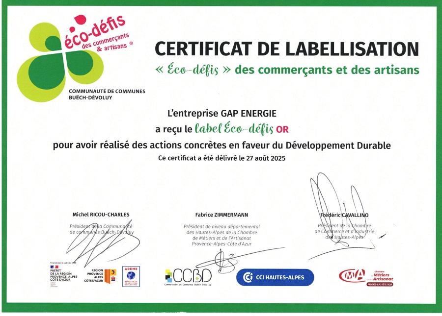 Label Eco-défis OR