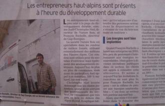 Article du Dauphiné Libéré sur Gap Energie