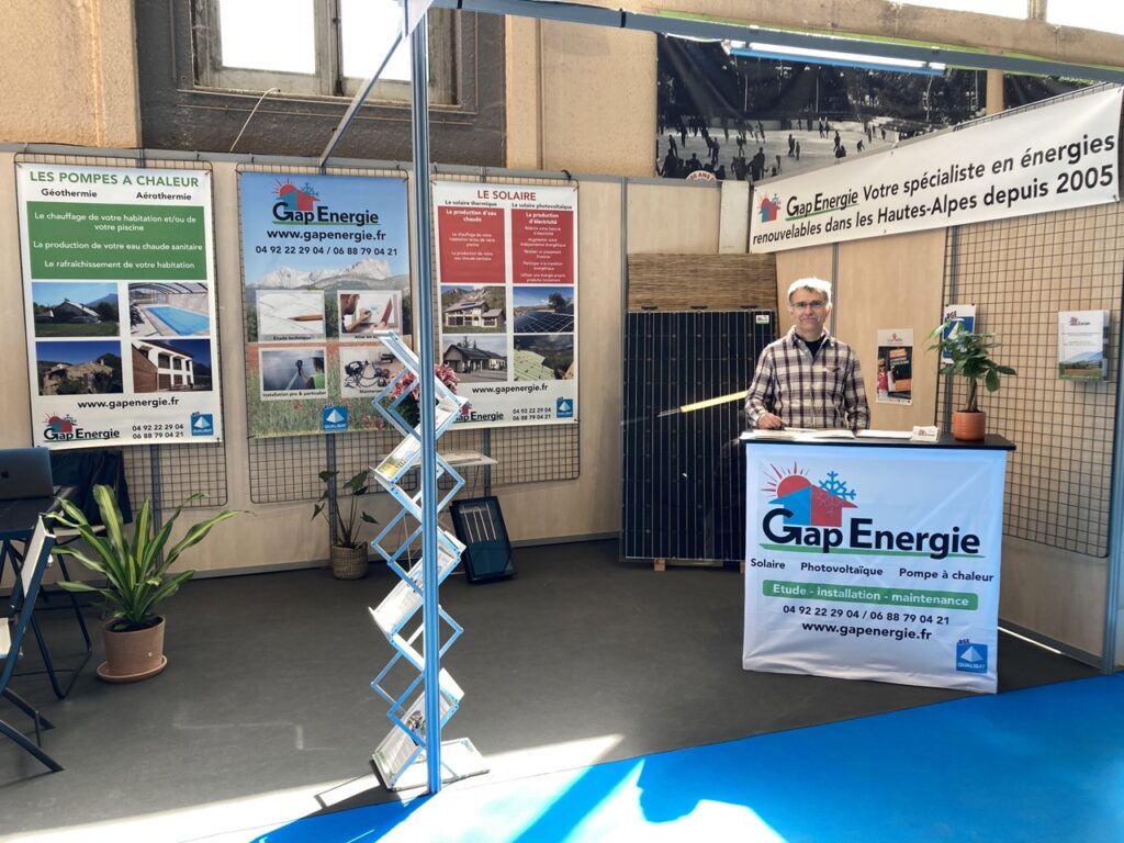 Gap Energie installateur spécialiste pompe à chaleur , solaire thermique et solaire photovoltaïque sur la Gap Foire Expo 2024